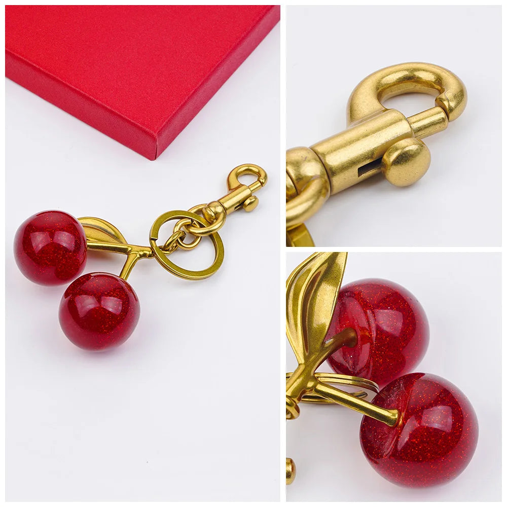 Charm Cereza de Cristal para Bolso – Personalizable