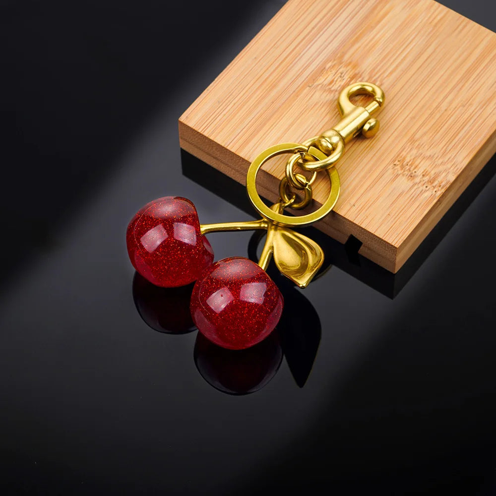 Charm Cereza de Cristal para Bolso – Personalizable